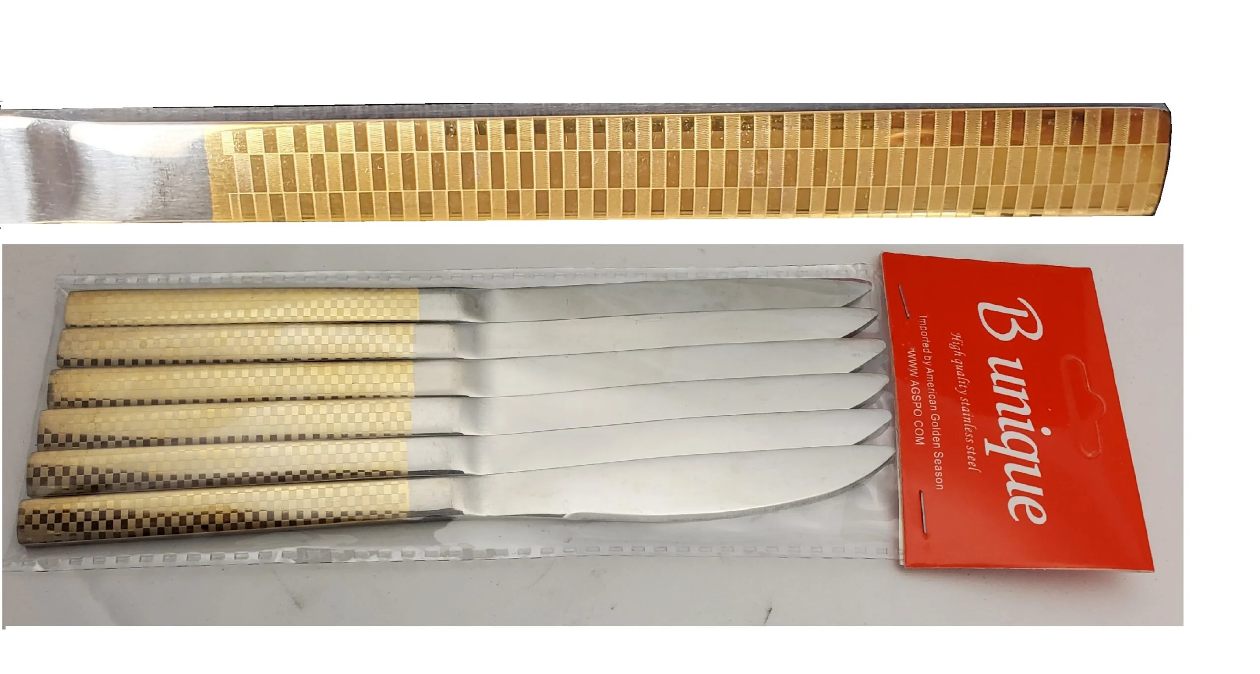 LG-132  6 Pcs Gold Knives Set - 12 Set/Ctn 
