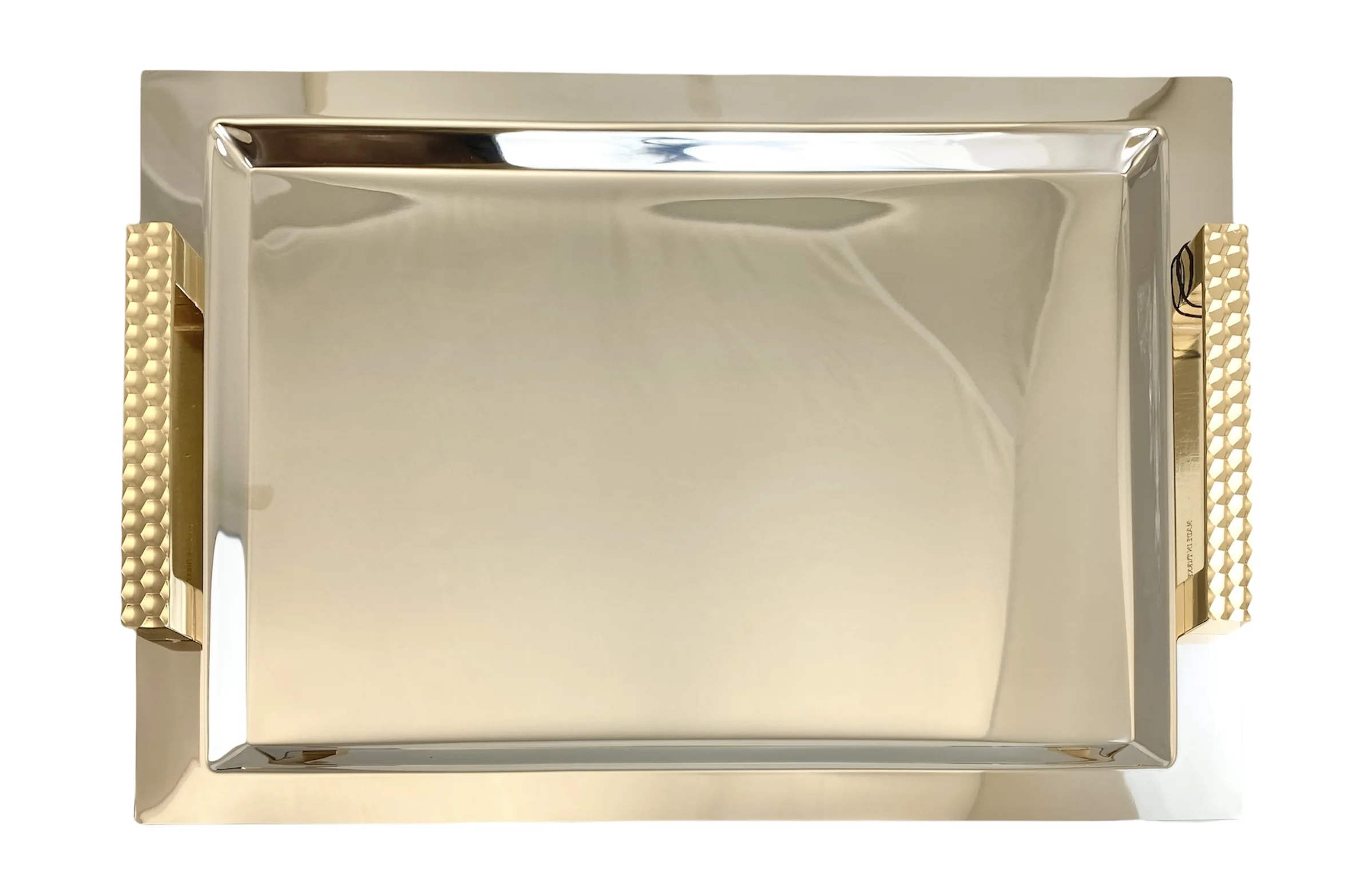 Stainless Steel Tray W/ Gold Handle – 12 Pcs/Ctn