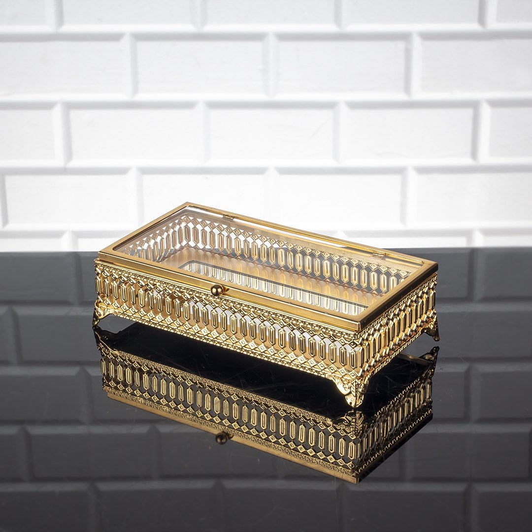 Decorative Rectangular Gold Candy Chest - American Golden Season