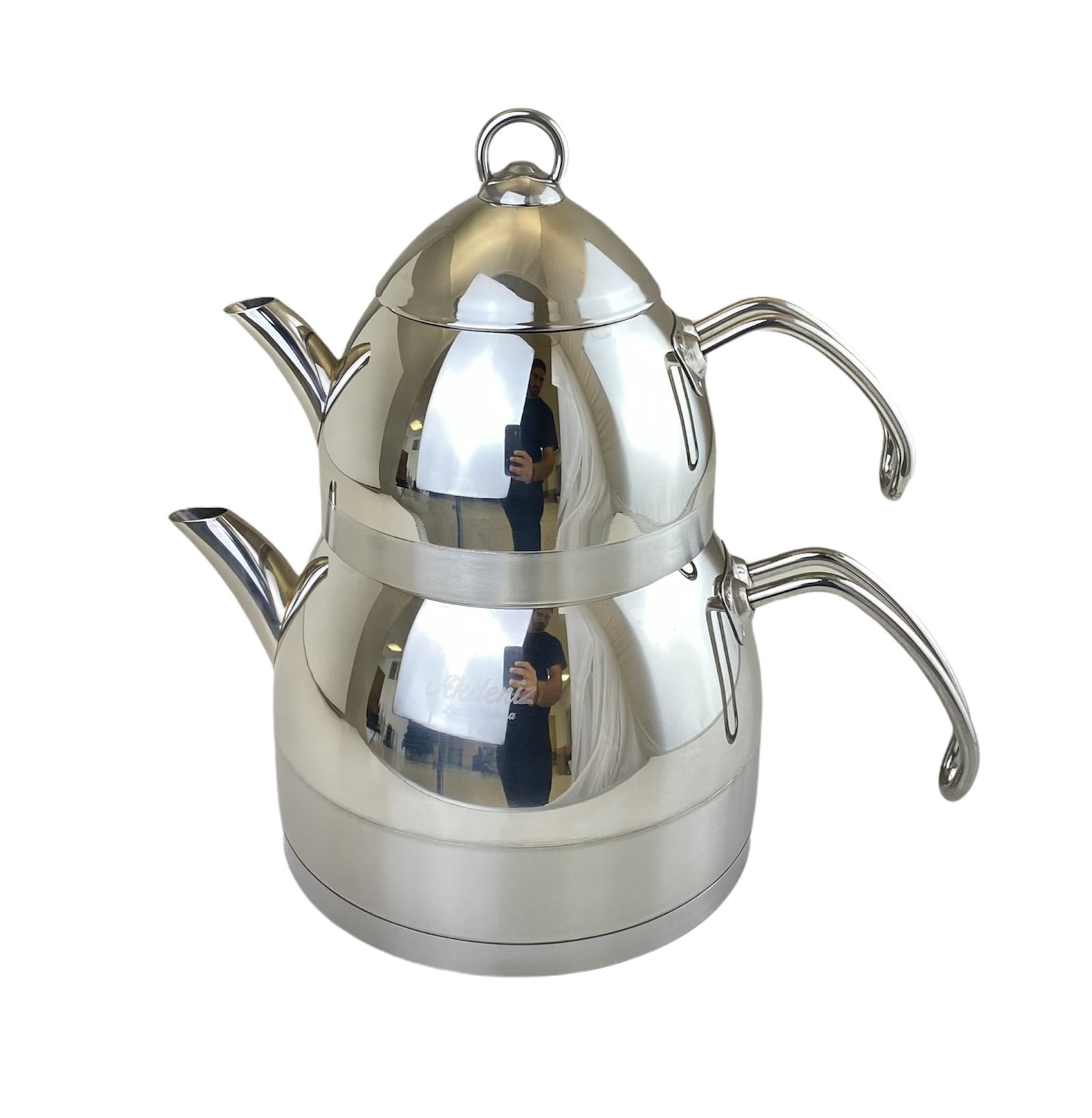 Stacked Stainless Steel Double Tea Kettle (2.25L) & Teapot (1.0L) Set