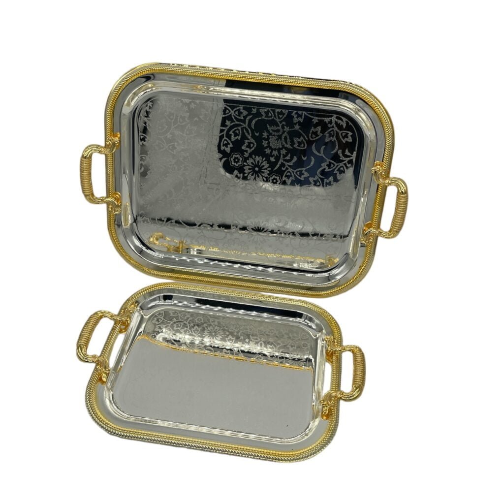 Stainless Steel Tray - 2 pc - 6 Pcs/Ctn - American Golden Season